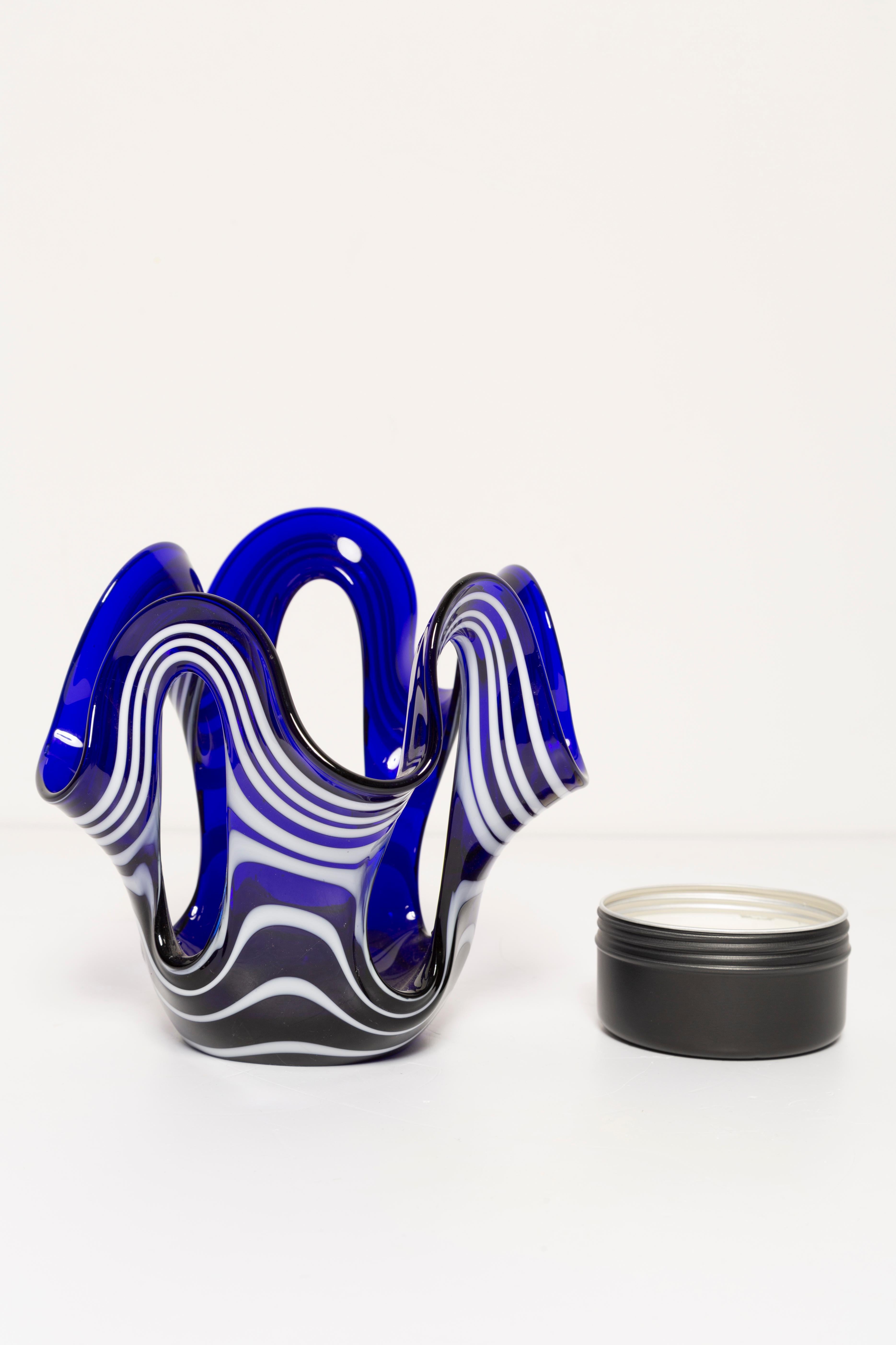 20th Century Small Mid-Century Ultramarine Blue and White Vase, Europe, 1960s For Sale