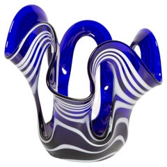 Small Mid-Century Ultramarine Blue and White Vase, Europe, 1960s