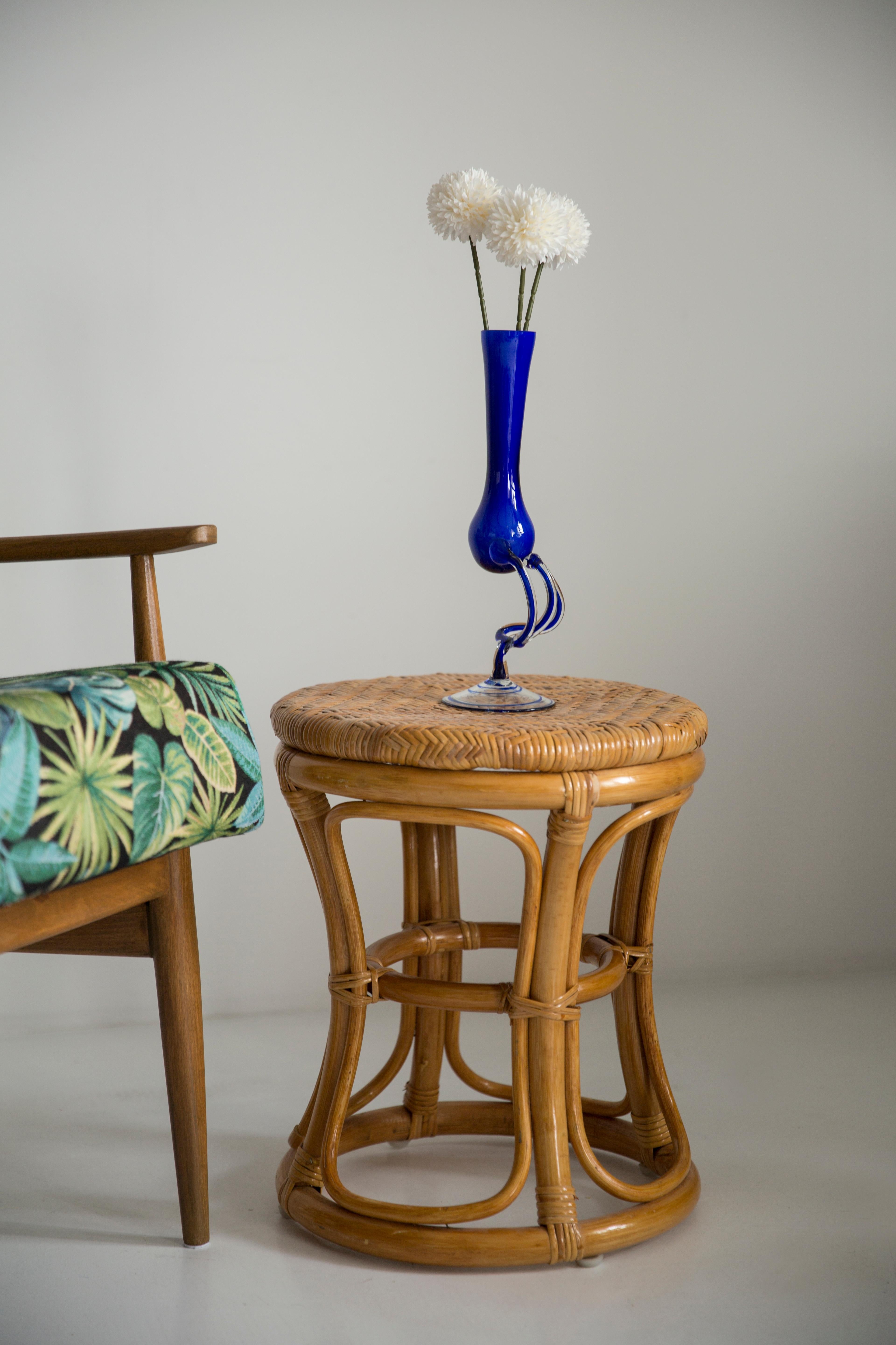Small Mid Century Ultramarine Blue Artistic Vase, Europe, 1960s In Good Condition For Sale In 05-080 Hornowek, PL