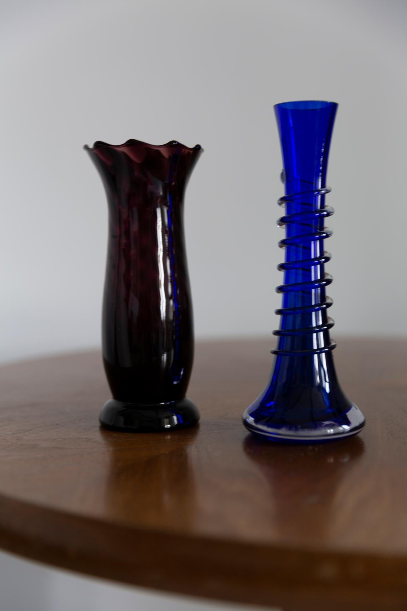 Mid-Century Modern Small Midcentury Ultramarine Blue Vase, Europe, 1960s For Sale
