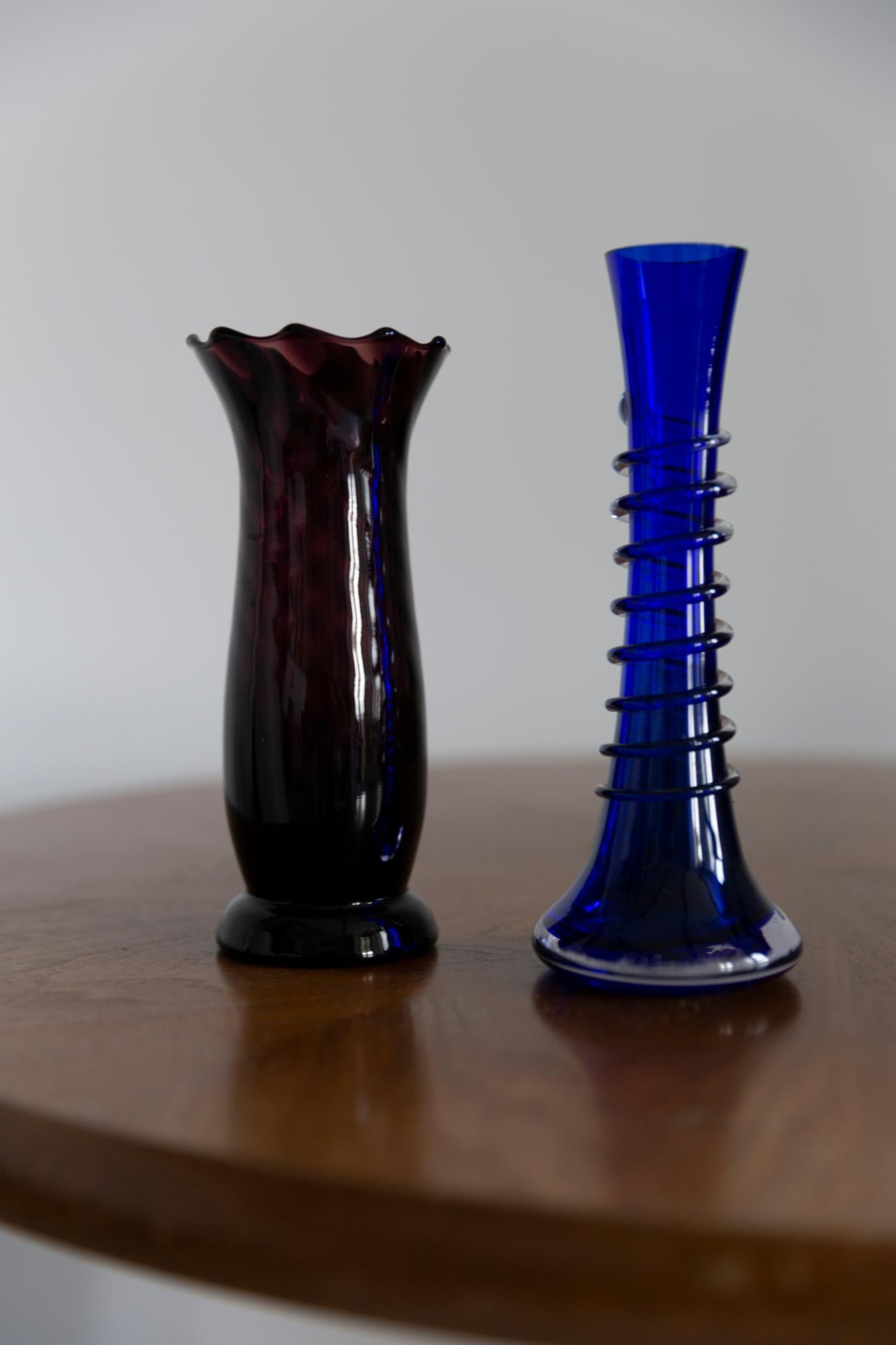 Italian Small Midcentury Ultramarine Blue Vase, Europe, 1960s For Sale
