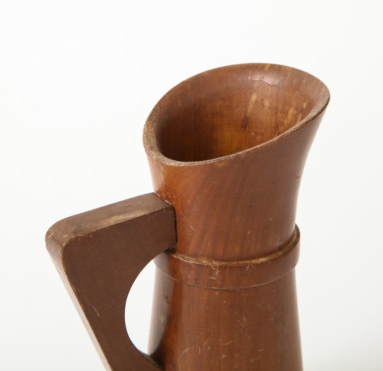 Small Mid-Century Vintage Wooden Pitcher, France, c. 1950s For Sale 5