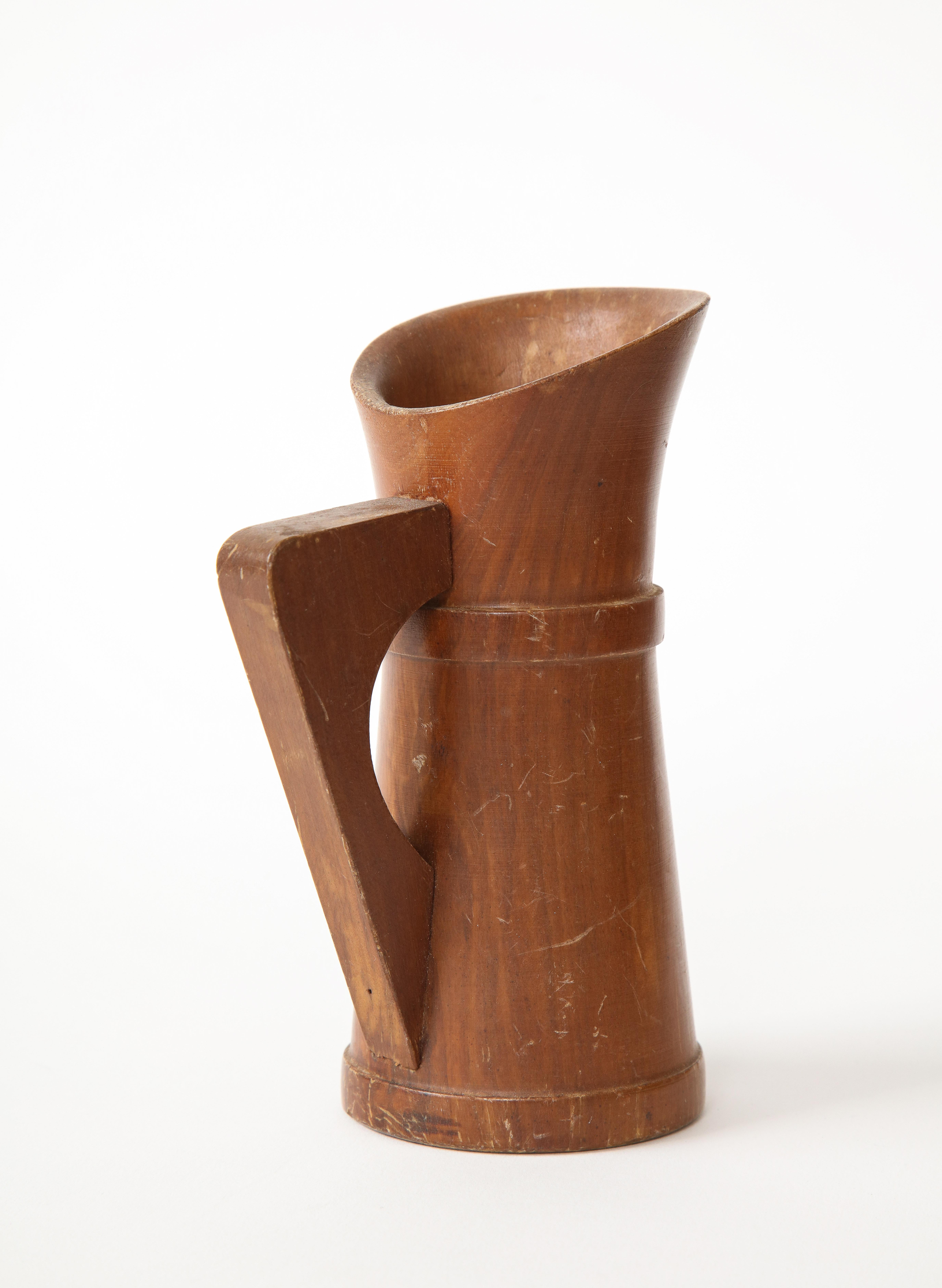 Mid-Century Modern Small Mid-Century Vintage Wooden Pitcher, France, c. 1950s For Sale