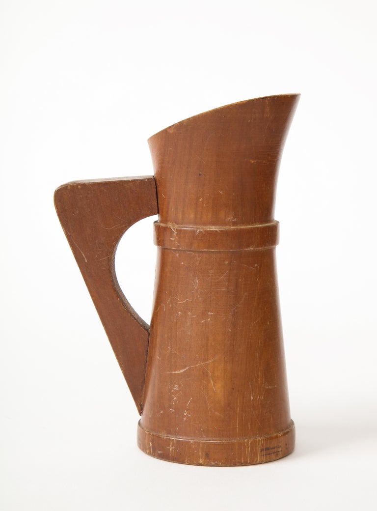 Mid-20th Century Small Mid-Century Vintage Wooden Pitcher, France, c. 1950s For Sale