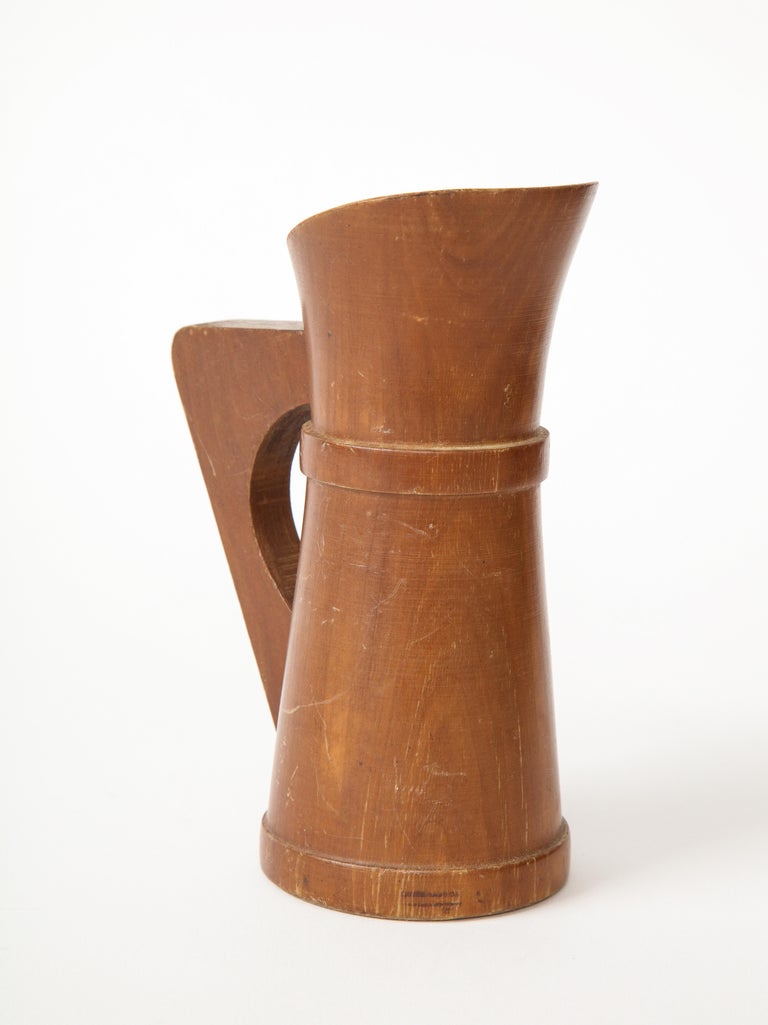 Small Mid-Century Vintage Wooden Pitcher, France, c. 1950s For Sale 3
