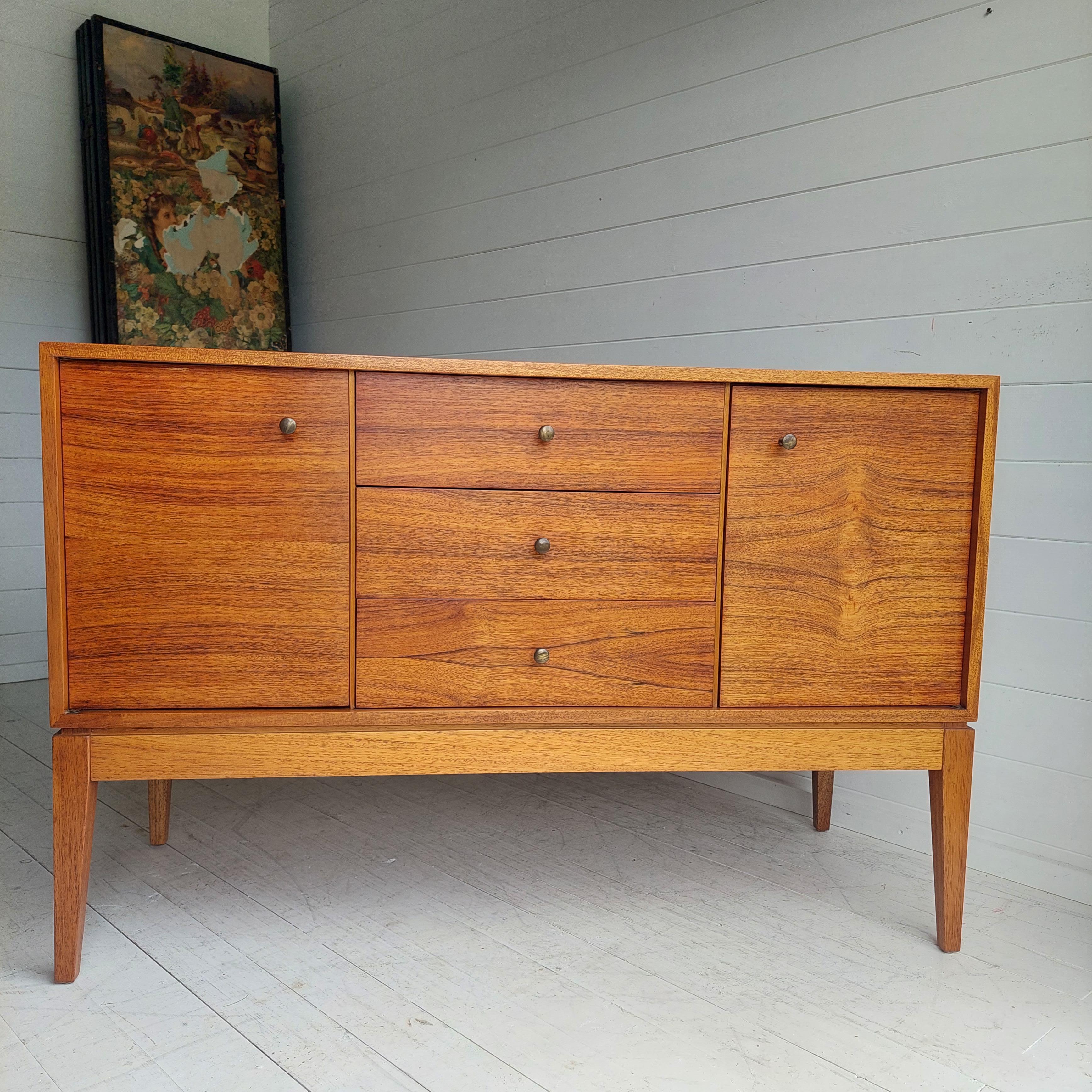 Small Mid Century walnut sideboard by Peter Hayward for Uniflex, 1960s 8