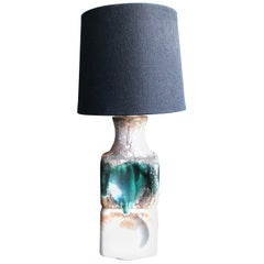 Small Midcentury Ceramic Table Lamp, Fat Lava Style