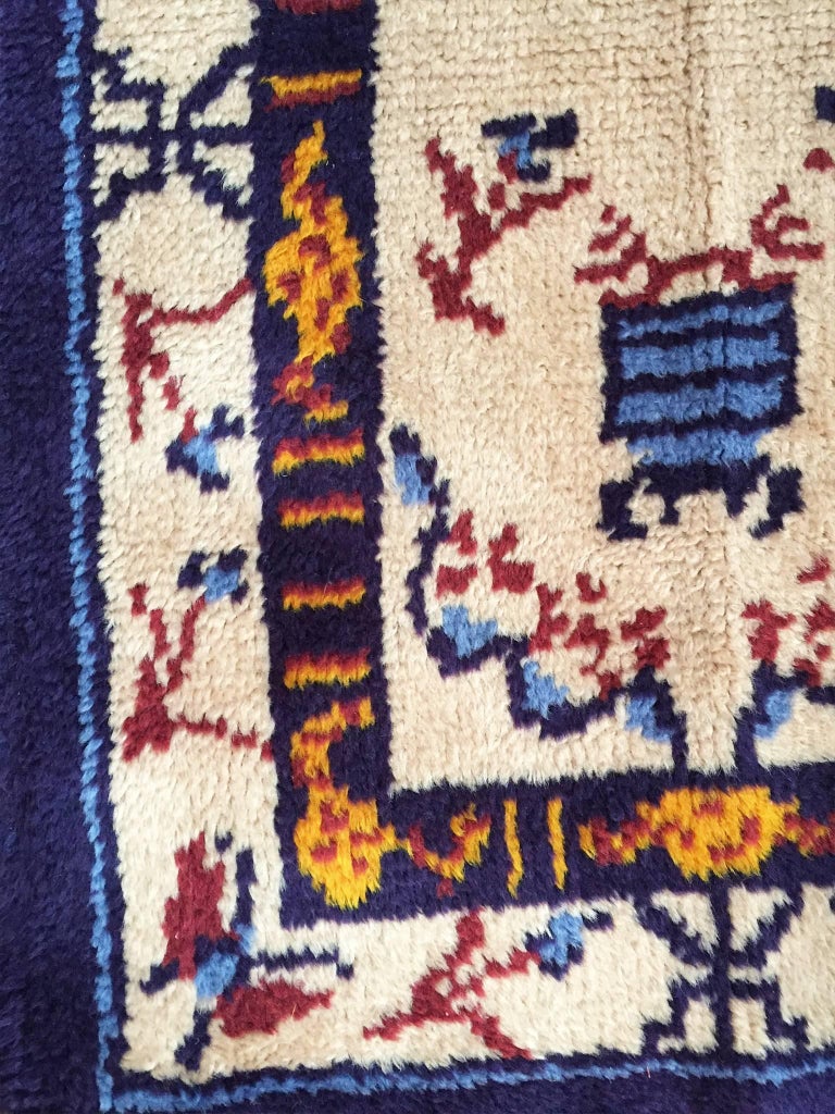 Small Midcentury Danish Rya Rug For Sale at 1stdibs