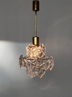 Petit lustre/pendentif en verre du milieu du siècle par Kinkeldey, Allemagne, années 1970