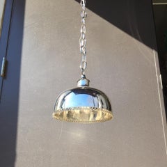 Small Mid-20th Century Silver Pendant Light