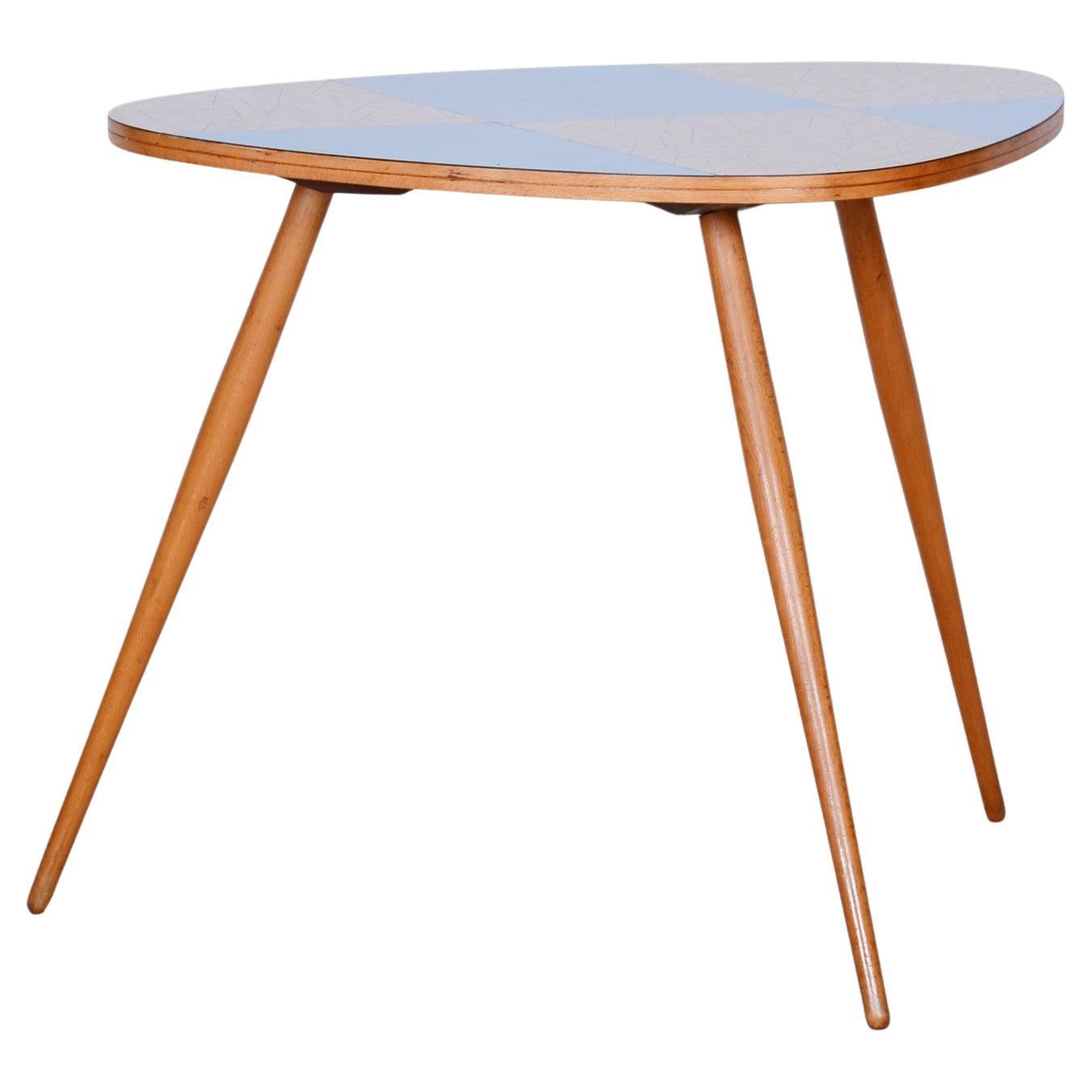 Small Midcentury Table, Beech, Umakart, Well-Preserved Condition, Czechia, 1950s