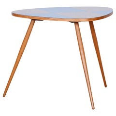 Small Midcentury Table, Beech, Umakart, Well-Preserved Condition, Czechia, 1950s