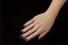 Small Mika Pinky Ring in Yellow Gold with Pear Diamond, Right