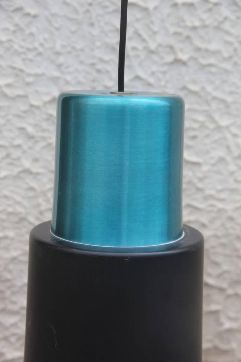 Mid-Century Modern Small Minimalist Chandelier Single-Lamp in Lacquered Stilux, 1960 For Sale