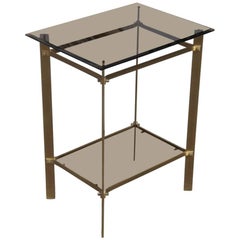 Small Minimalist Shelf Brass and Shaped Glass