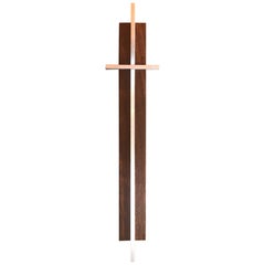 Small Minimalist Walnut and Aluminum Crucifix / Cross