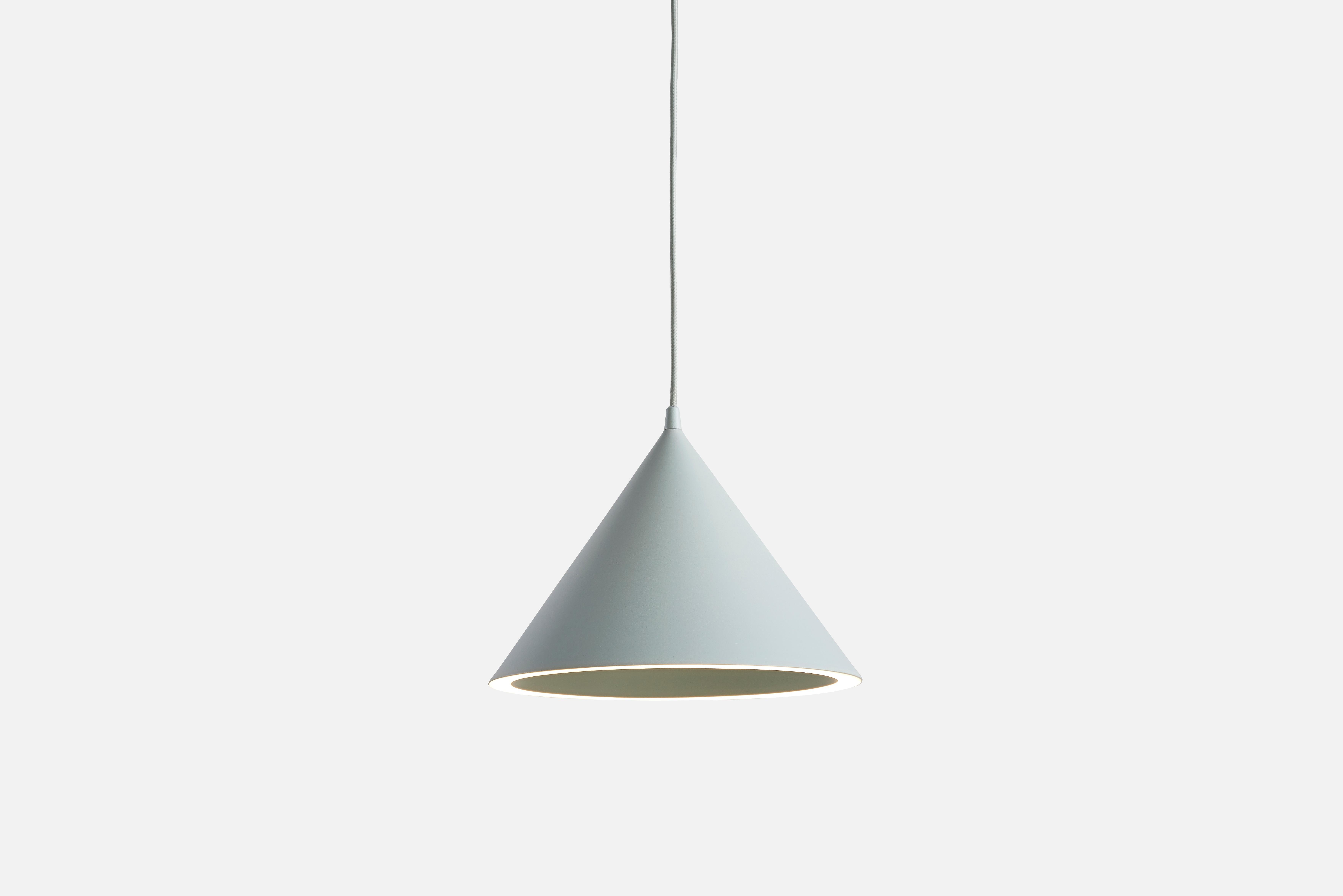 Small mint annular pendant lamp by MSDS Studio
Materials: Aluminum.
Dimensions: D 32 x H 23.8 cm
Available in white, nude, mint, black.

MSDS Studio is a successful Canadian design studio that works in interior, furniture and lighting design.