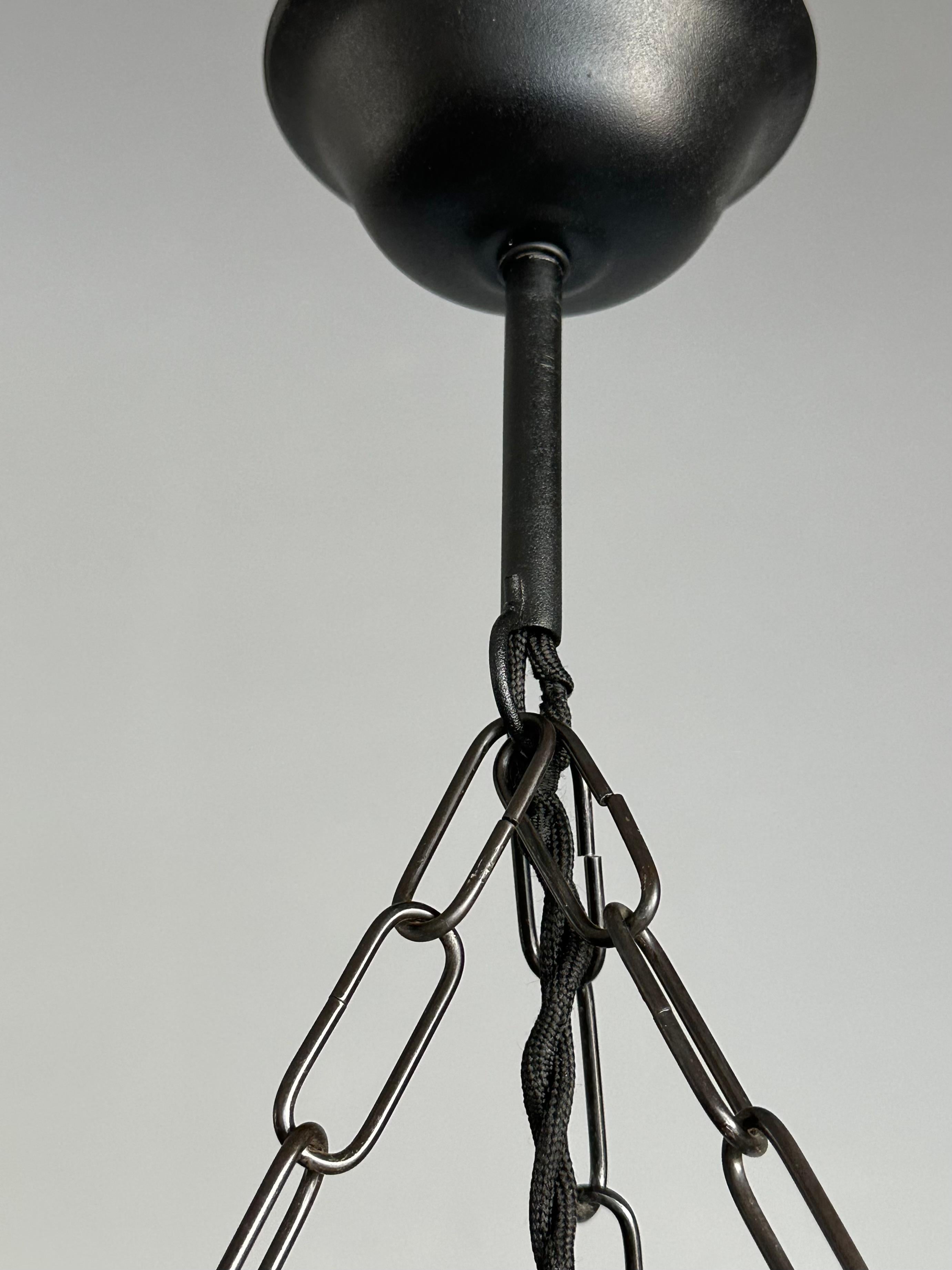 Small Mint & Timeless Art Deco White Alabaster Pendant Chandelier & Brass Canopy For Sale 4