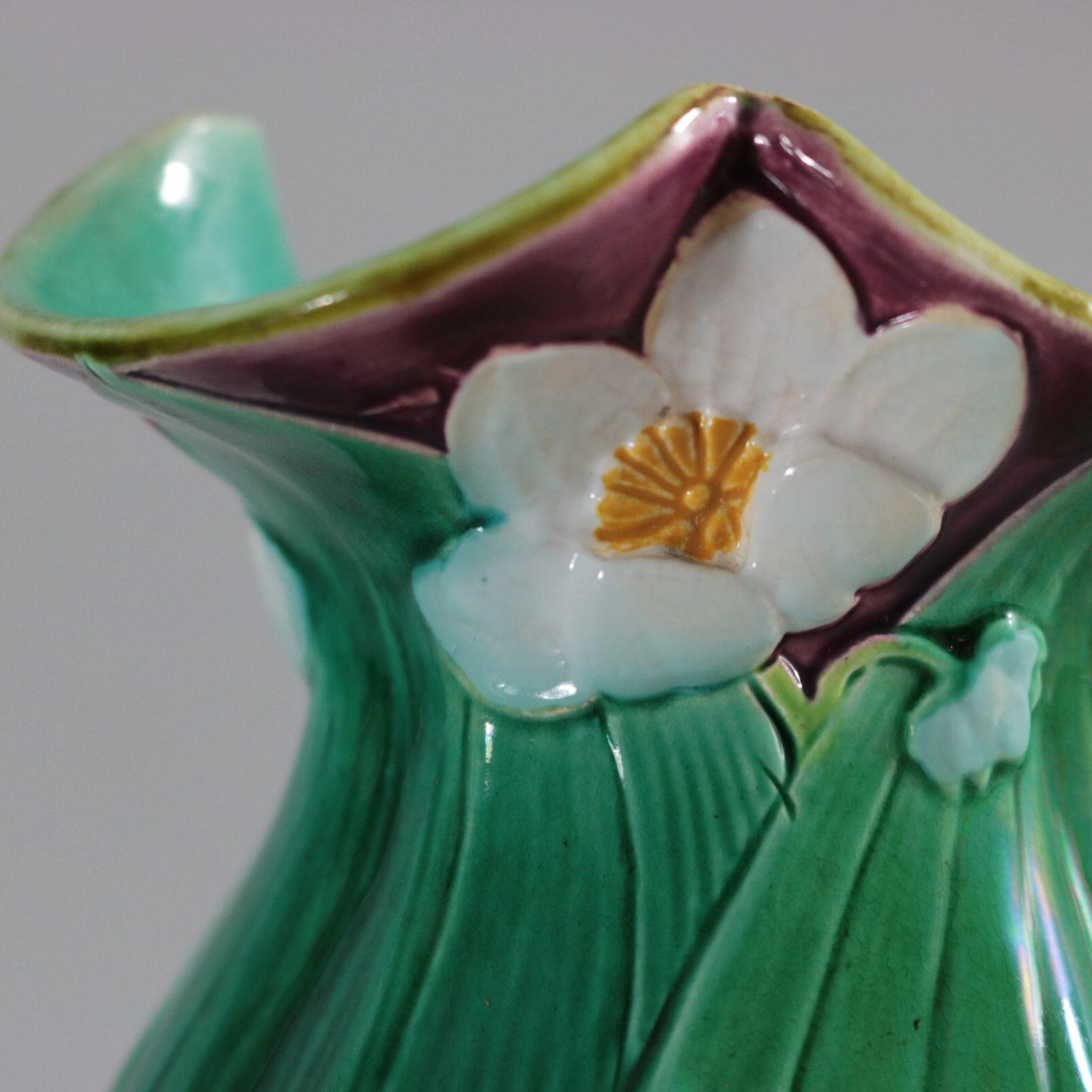 Small Minton Majolica Lily Jug/Pitcher For Sale 6