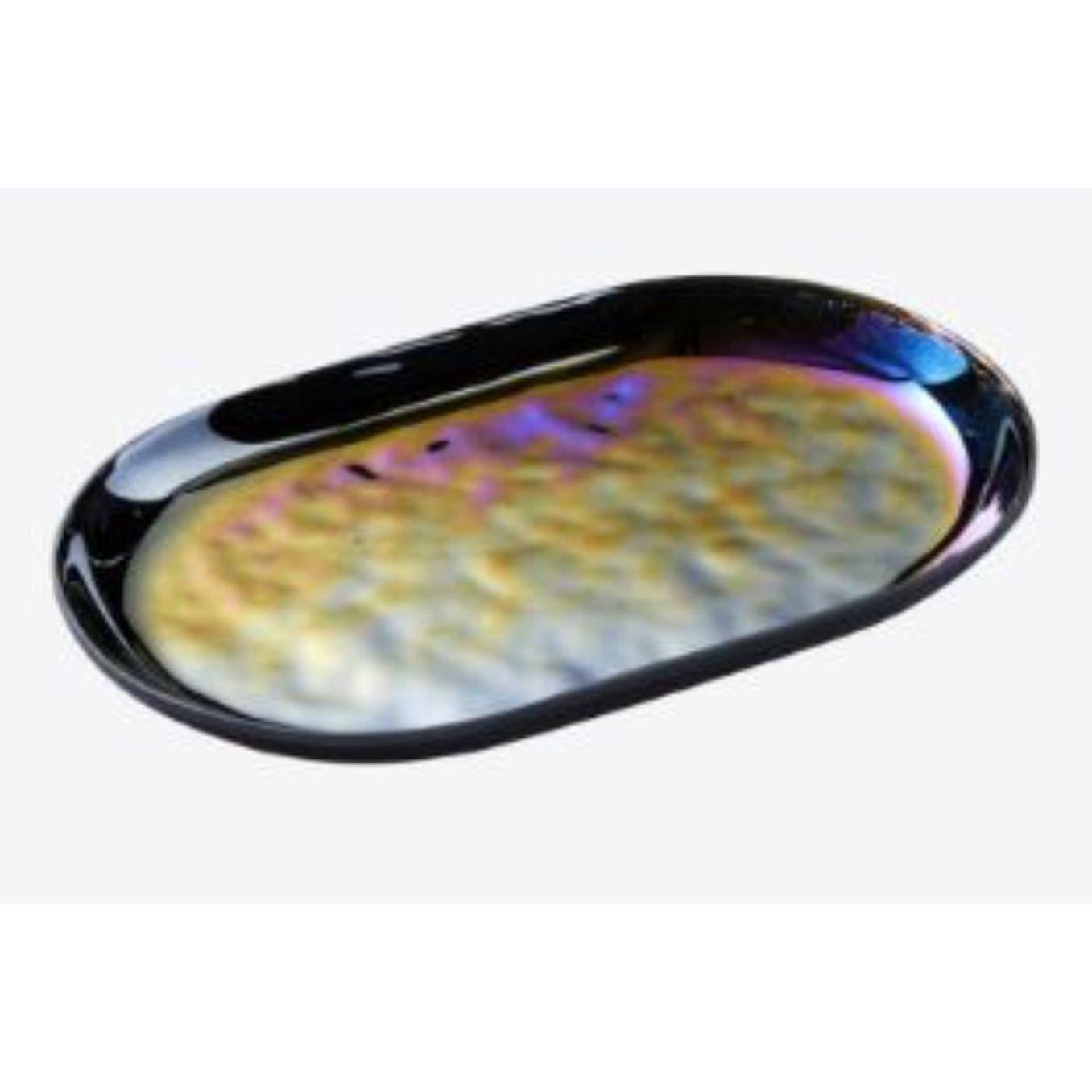 Modern Small Mirage Iris Oval Tray by Radar For Sale