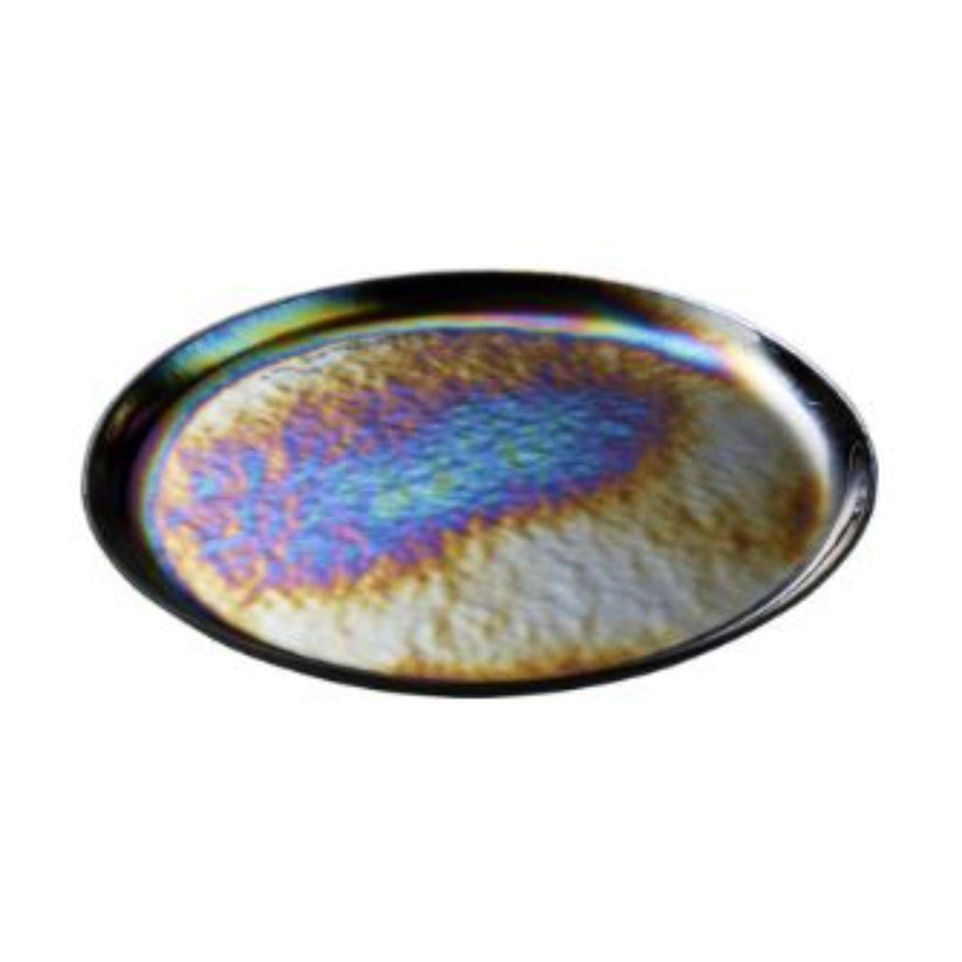 French Small Mirage Iris Oval Tray by Radar For Sale
