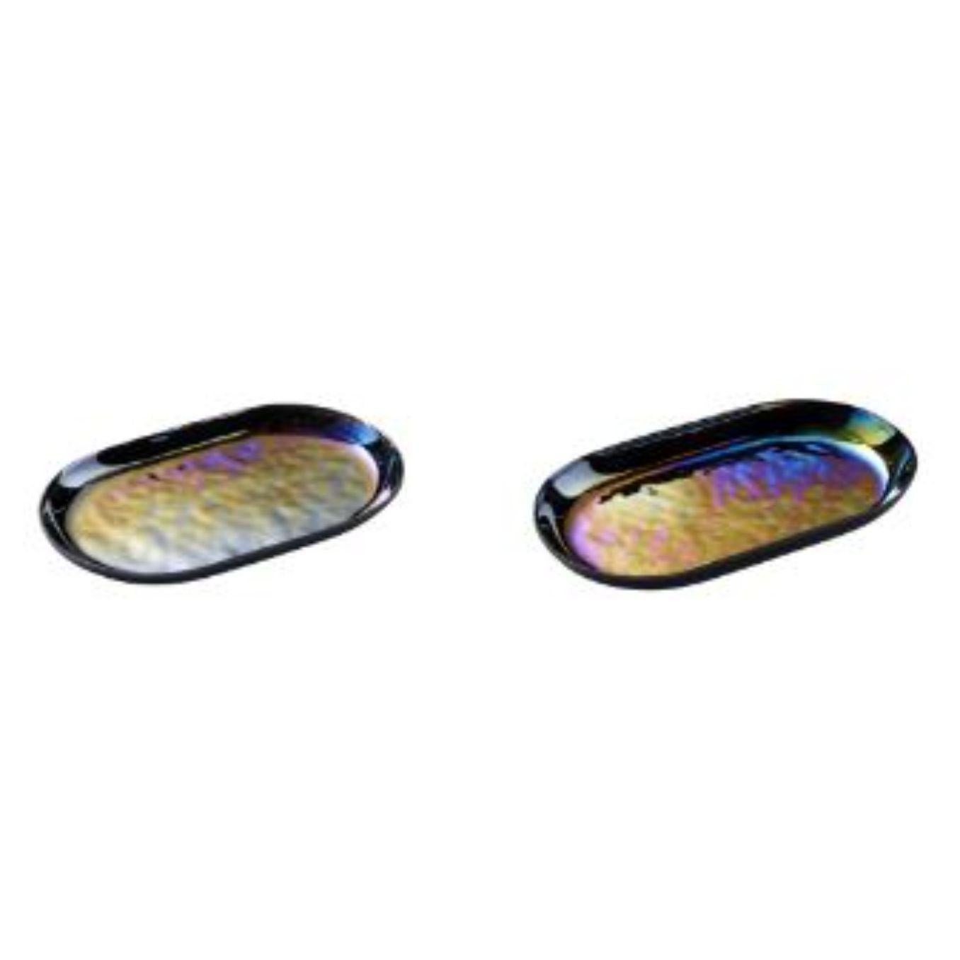 Other Small Mirage Iris Oval Tray by Radar For Sale