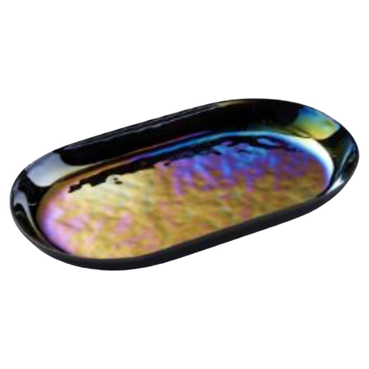 Small Mirage Iris Oval Tray by Radar For Sale