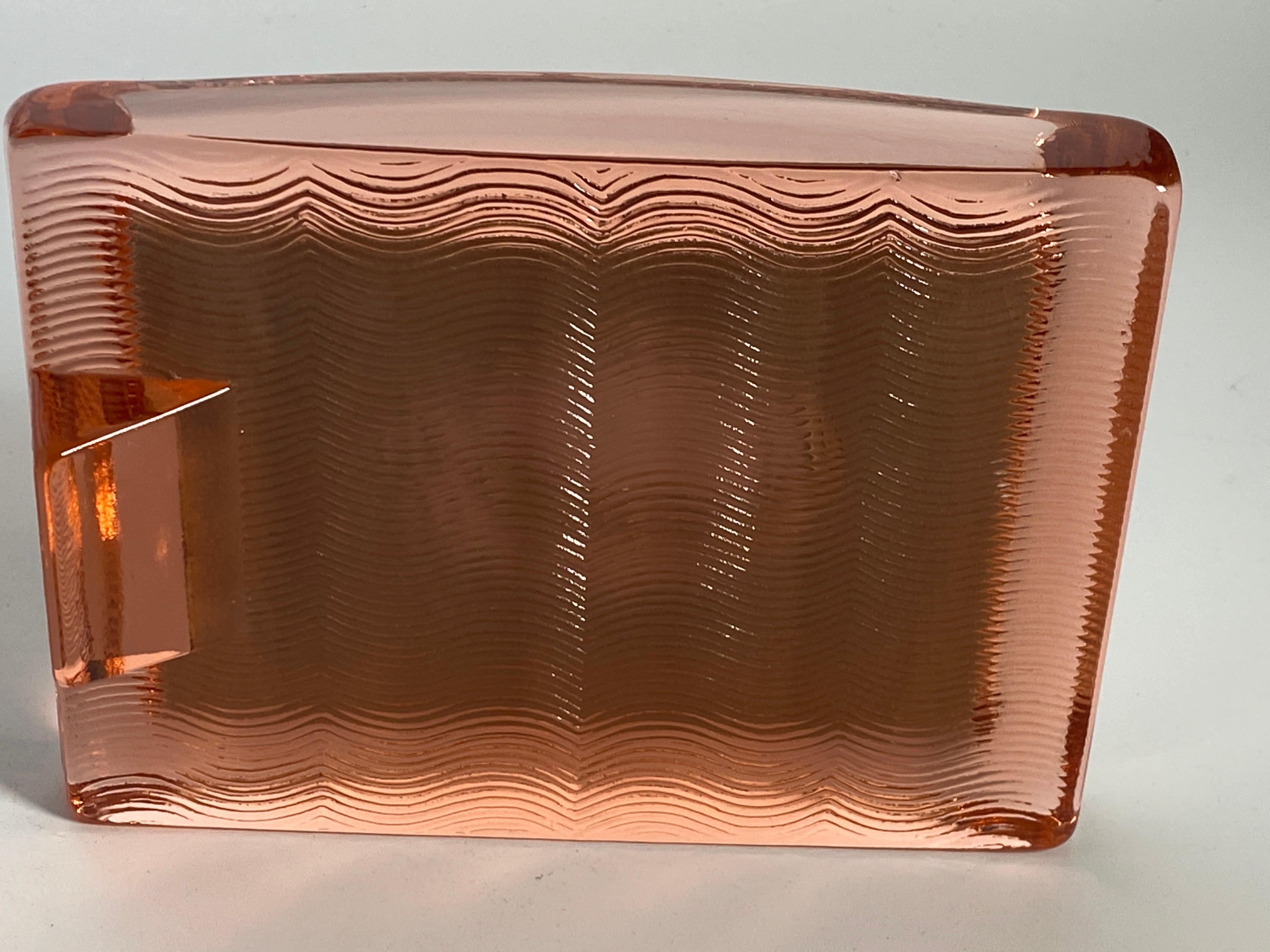 Italian Small Mirror in Pink Glass, Table Mirror, Italy 1960 For Sale