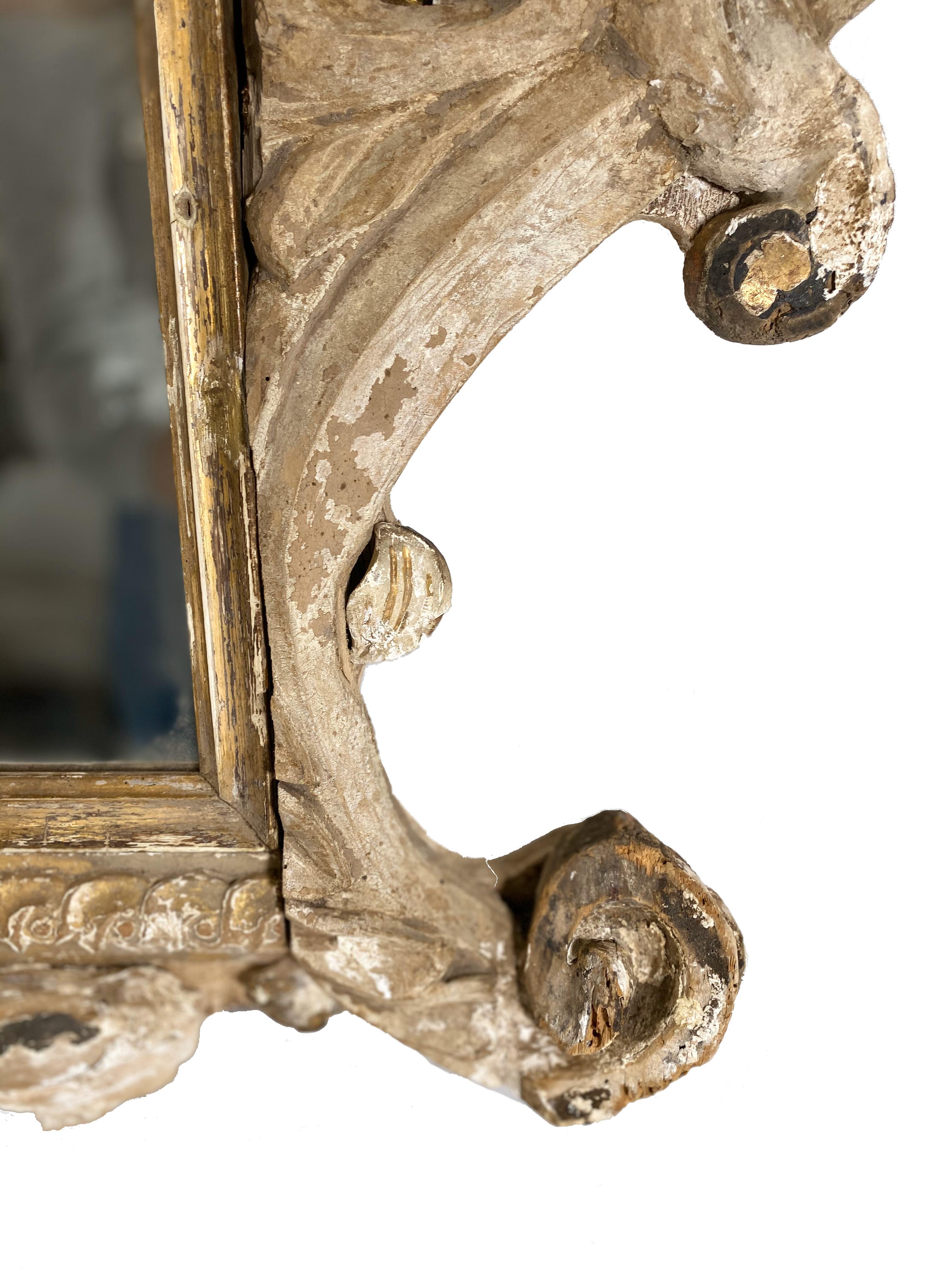Hand-Crafted Small Mirror Made from 18th Century Italian Fragments