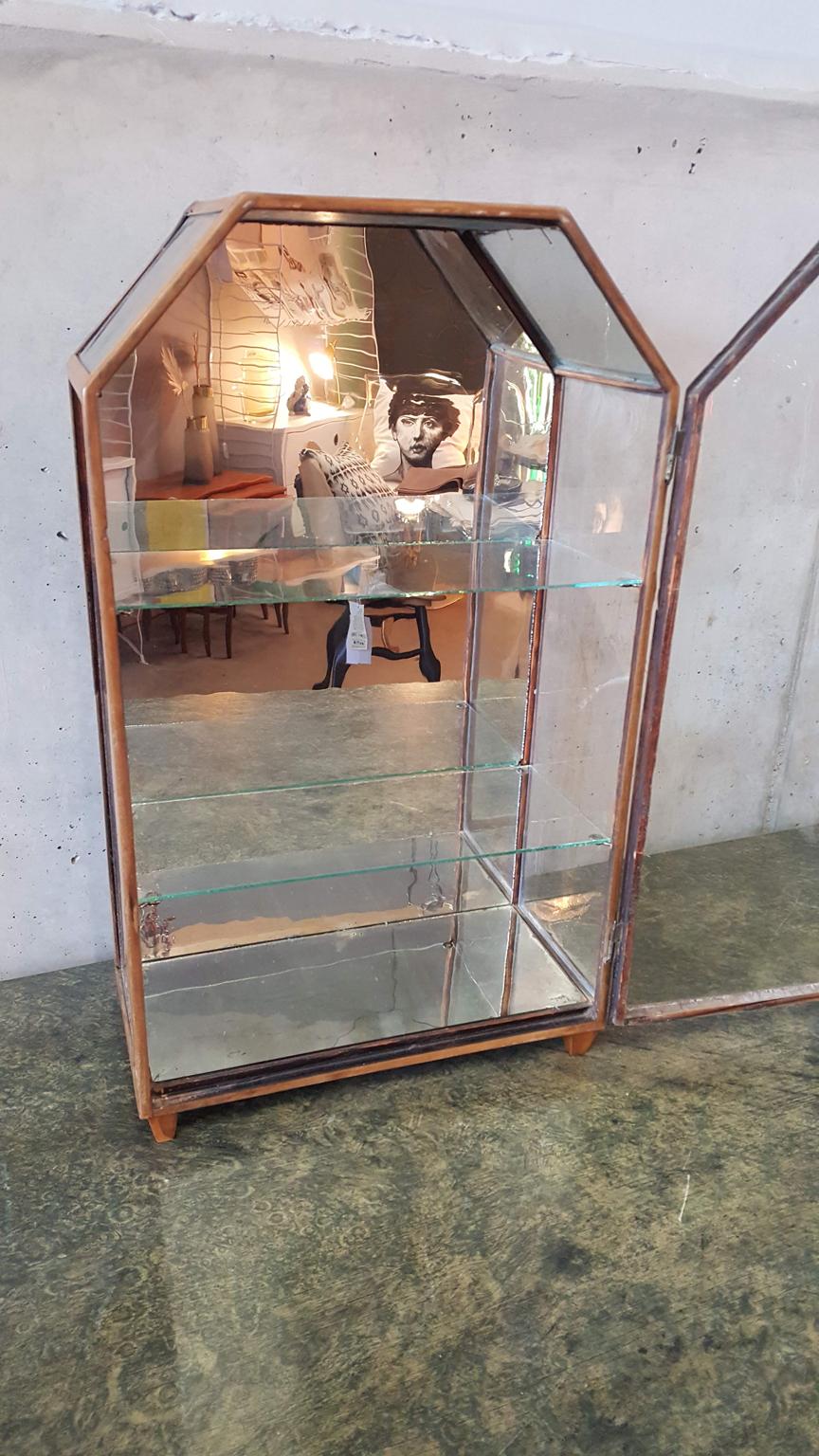 British Colonial Small Mirrored Table Display from the 19th Century