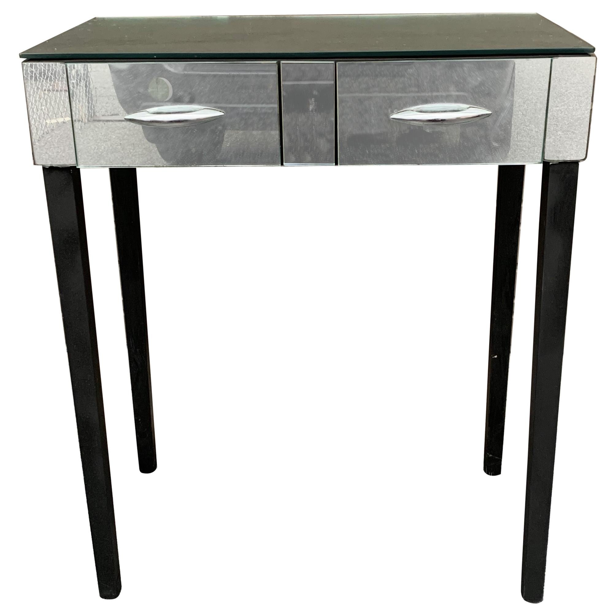 Small Mirrored Vanity Console Table For Sale