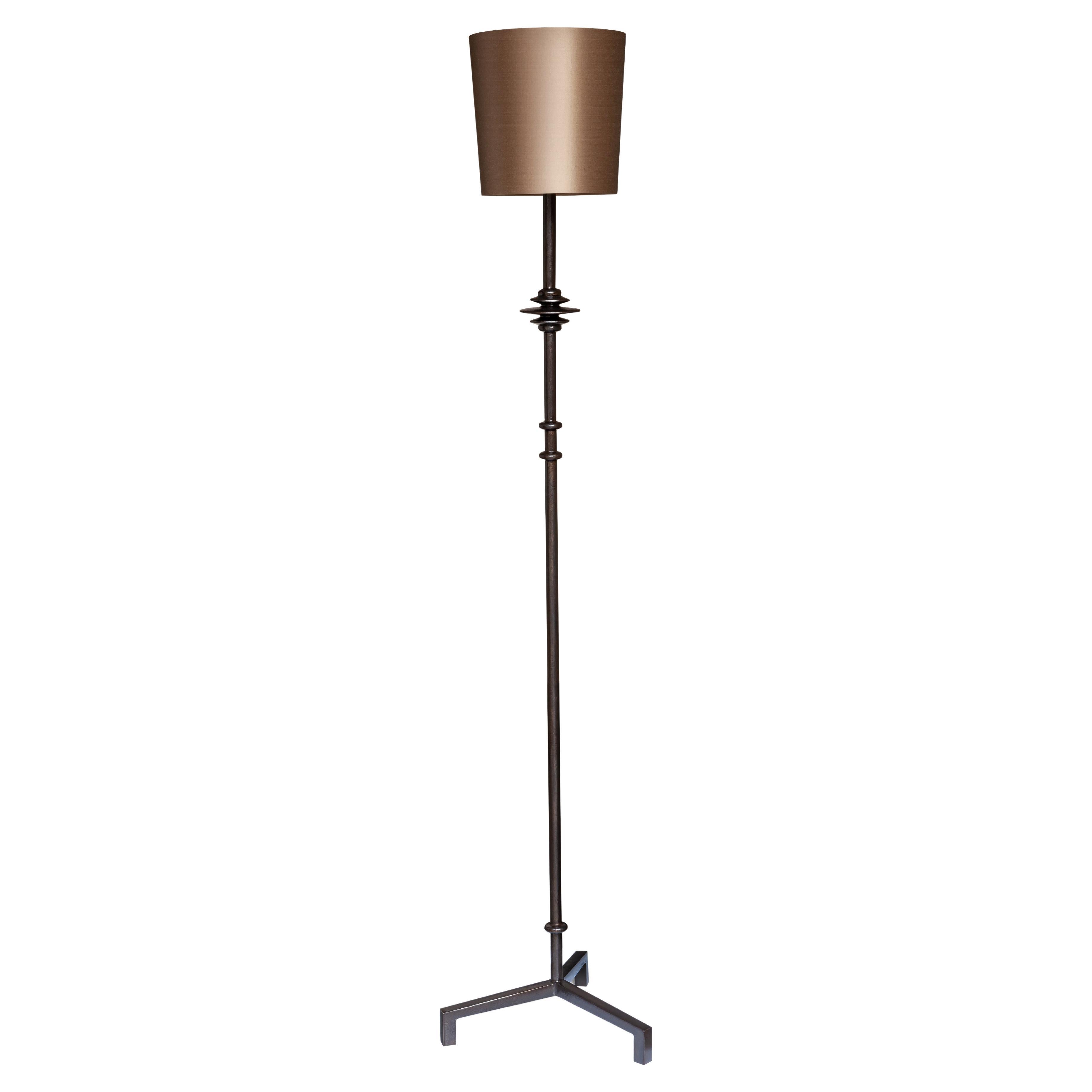 Small “Mittis” Floor Lamp, Bronze Plaster Finish  For Sale