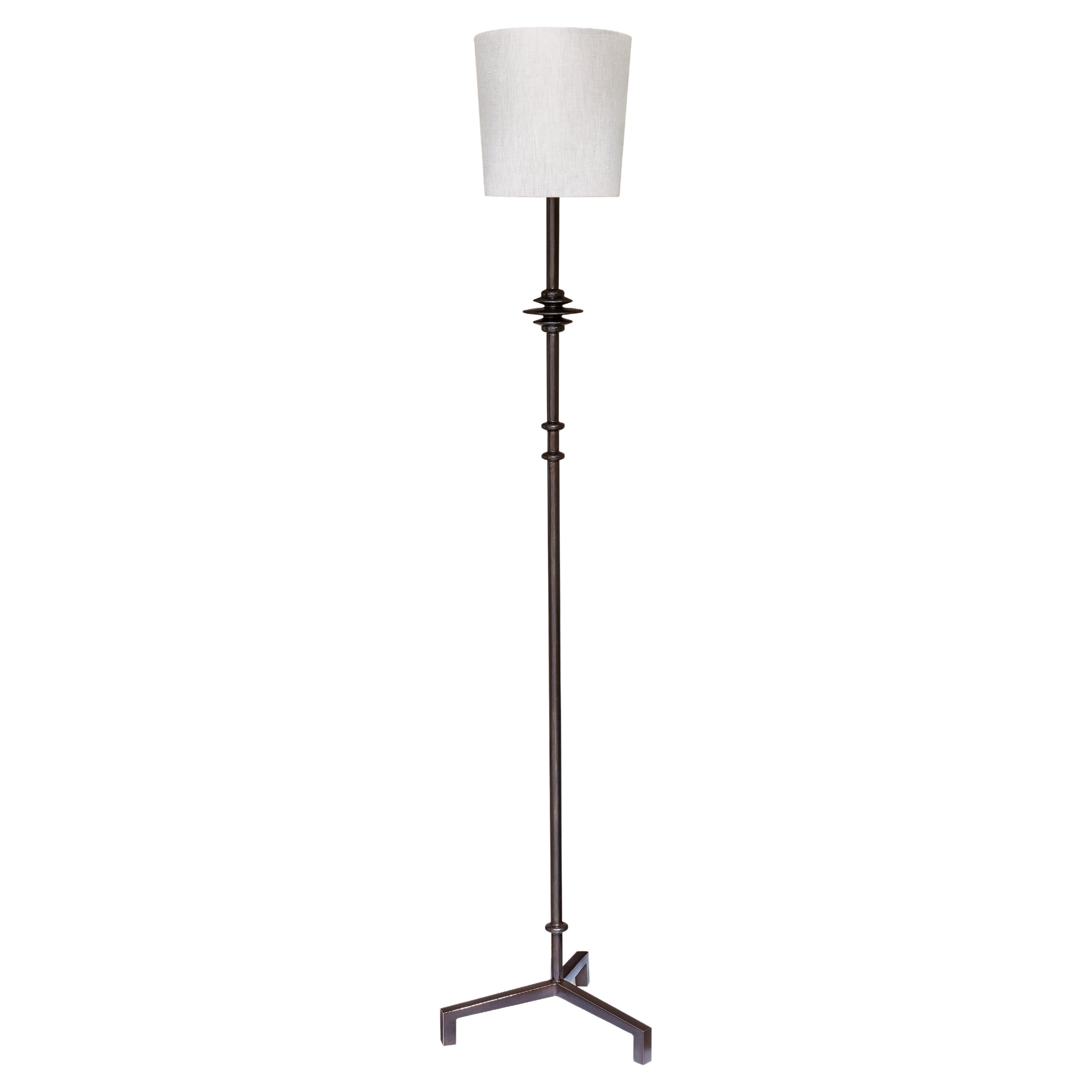 Small “Mittis” Floor Lamp, Bronze Plaster Finish For Sale