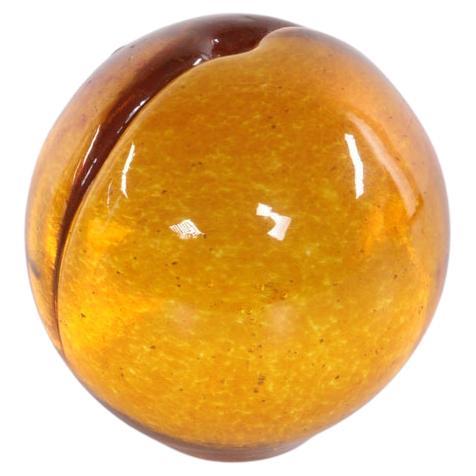 Small Model Murano Glass Paperweight Peach Orange Ball, 1970 Barleylands Glass