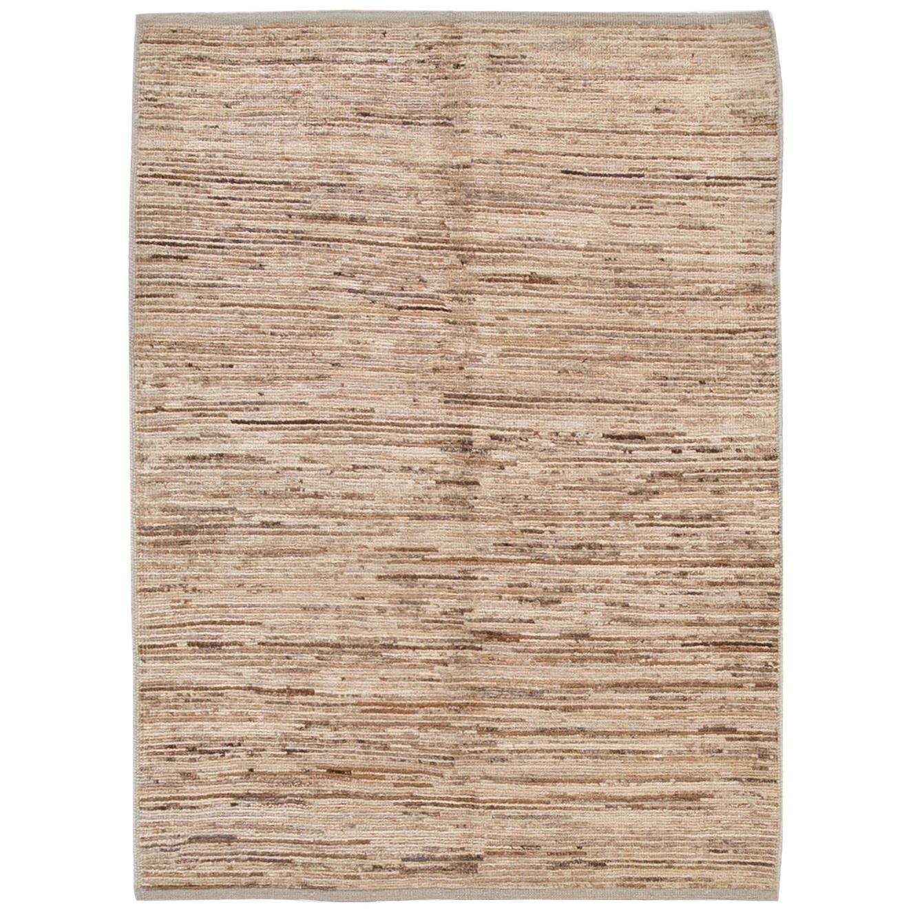 Alfombra moderna pequeña de lana beige de estilo marroquí en venta