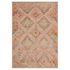 Alfombra Nazmiyal Antigua Pequeña Moderna Geométrica Tonos Pasteles Coloridos 4'03" x 6'02
