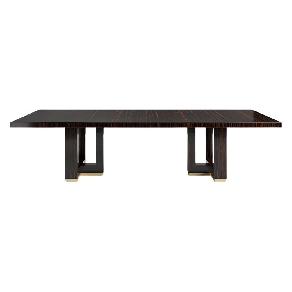 Petite table à manger moderne Hamilton en ébène de Macassar en vente