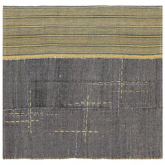 Petit tapis persan moderne Kilim. Taille : 5 ft. x 5 ft. 3 dans
