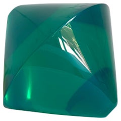 Small Modern Spinning Sculpture in Turquoise Resin by Paola Valle