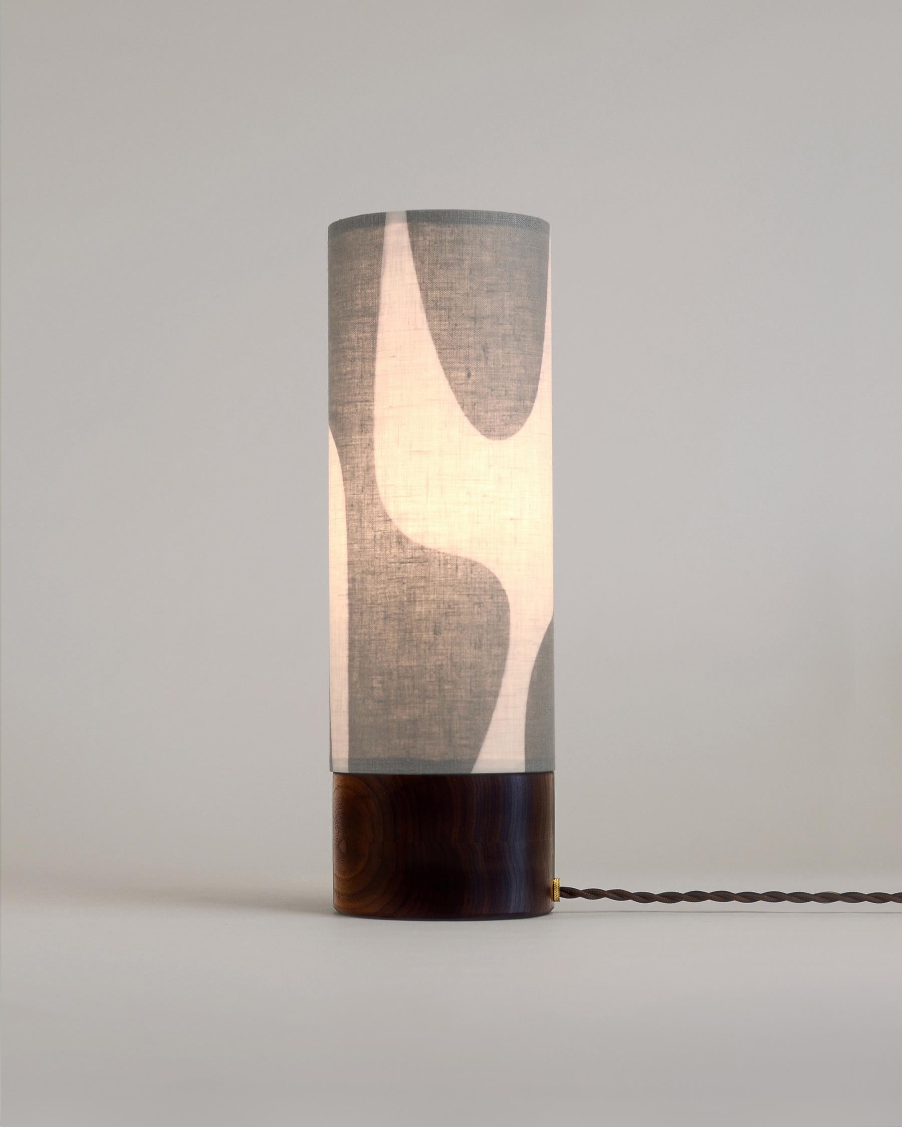 Hand-Crafted Small Modern Table Lamp with Round Base by La Loupe For Sale