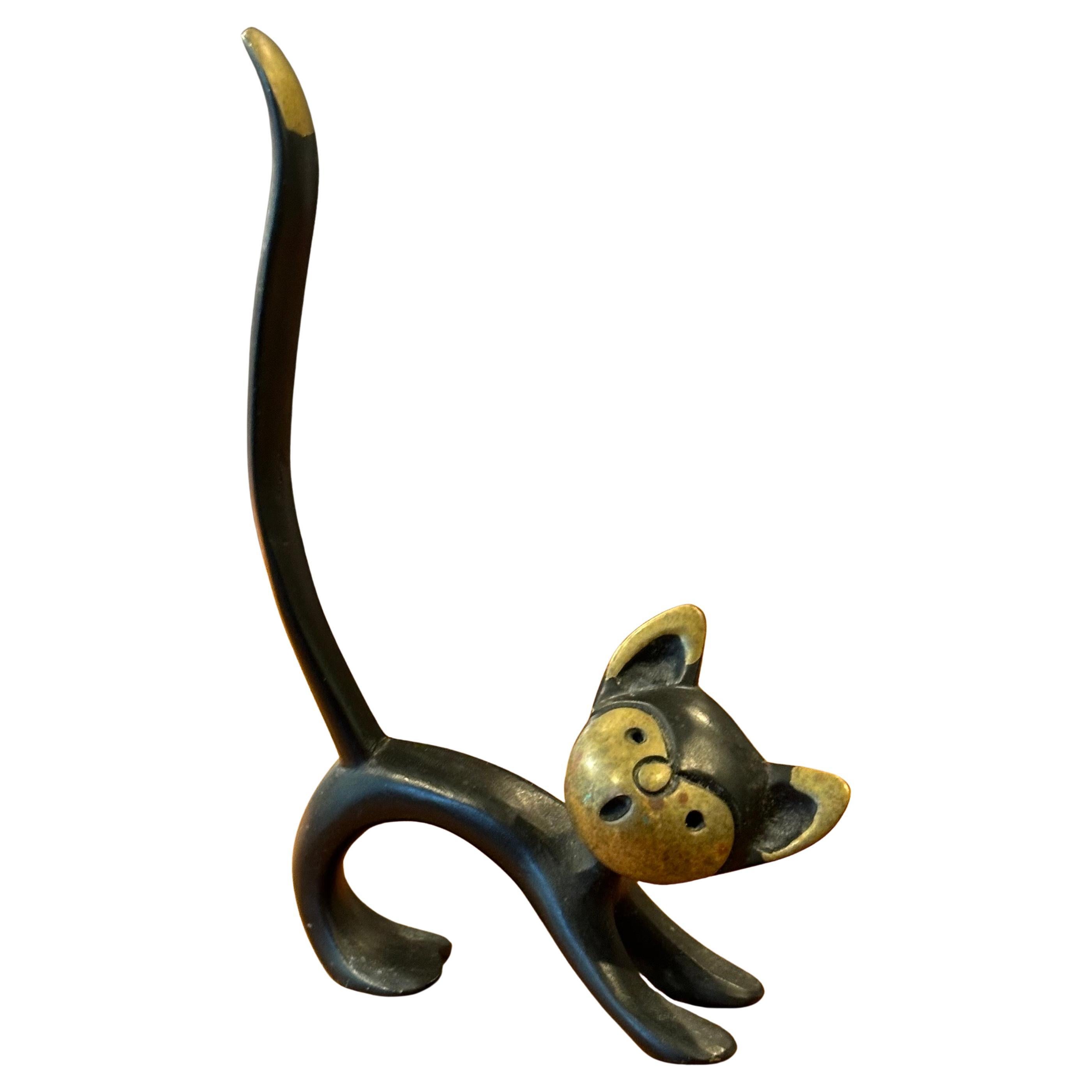 Kleine modernistische Katzenskulptur aus Gusseisen von Taxco Mexico im Angebot 6