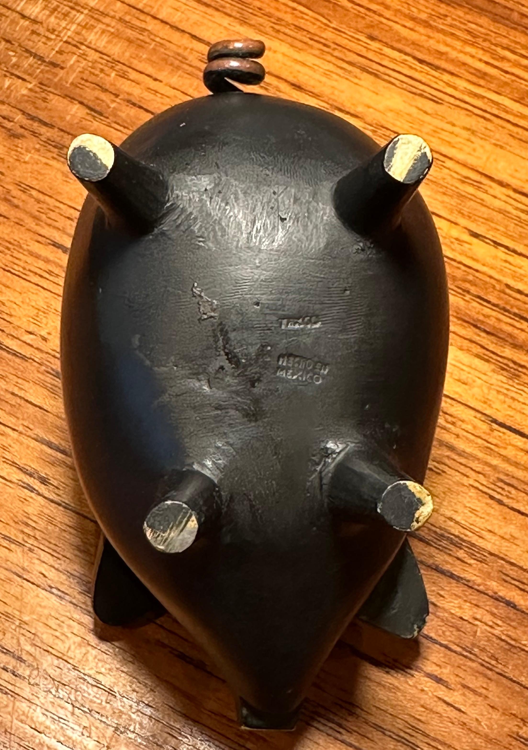 Kleine modernistische Piggy Bank aus Gusseisen von Taxco aus Mexiko im Angebot 6