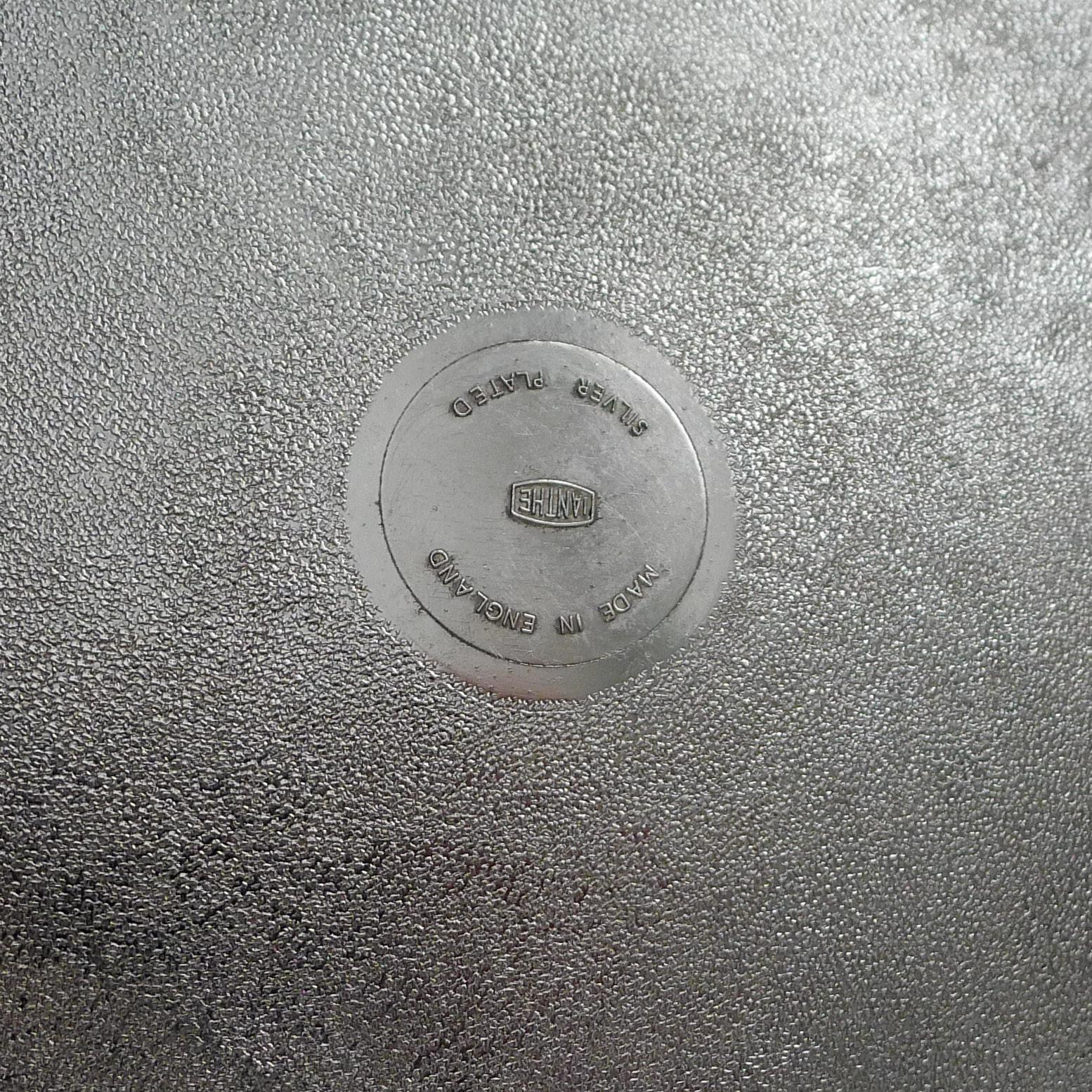 Mid-20th Century Small Modernist English Silver Plated Cocktail Tray c.1960 For Sale