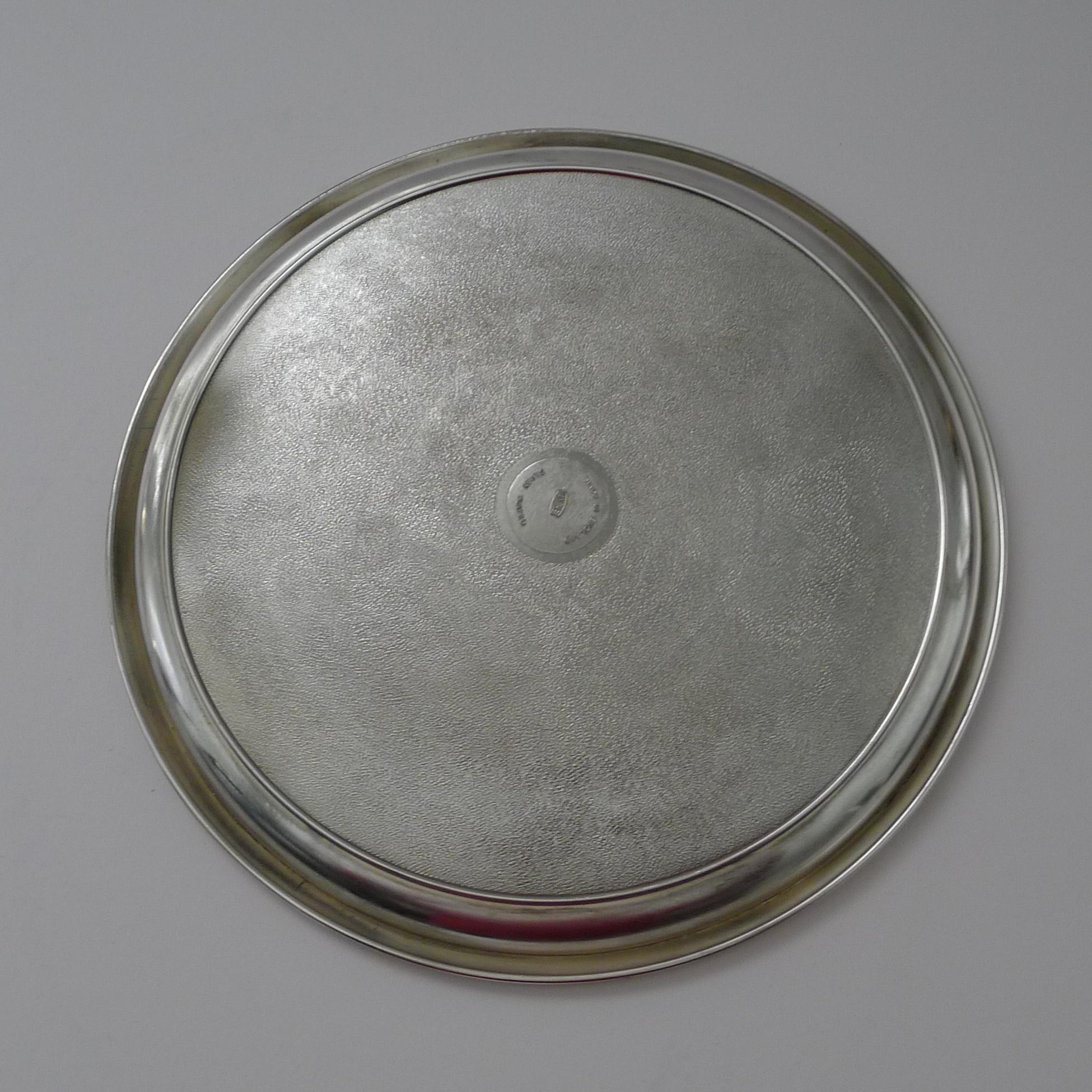 Small Modernist English Silver Plated Cocktail Tray c.1960 For Sale 1