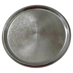 Retro Small Modernist English Silver Plated Cocktail Tray c.1960