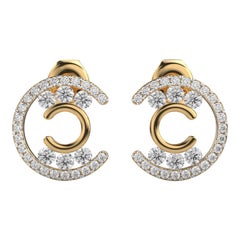 Small Moissanite Studs 925 Sterling Silver Designer Stud Earring Gift For Women