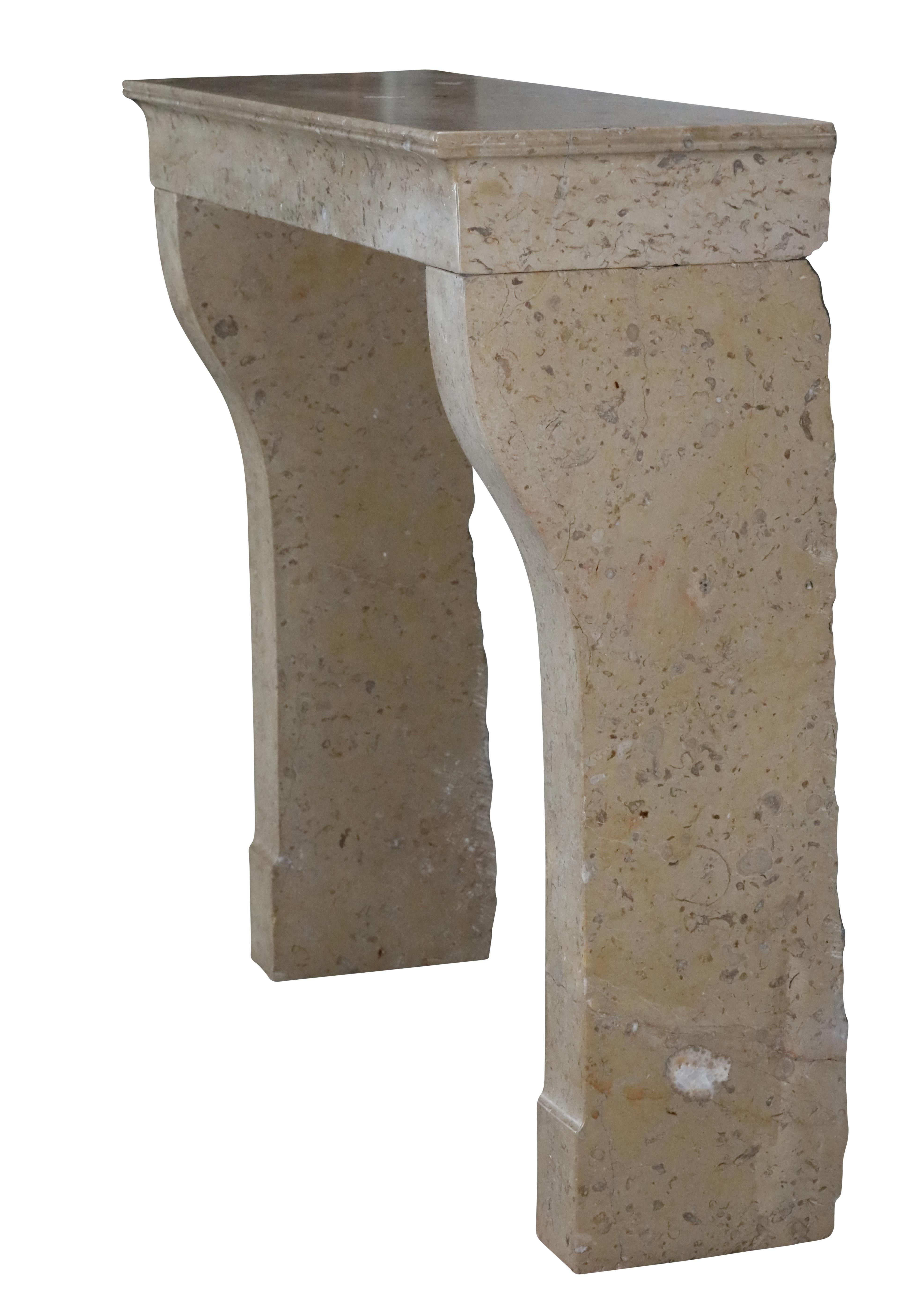 Pequeño Mónaco Revestimiento de chimenea de piedra caliza dura de Francia en venta 2