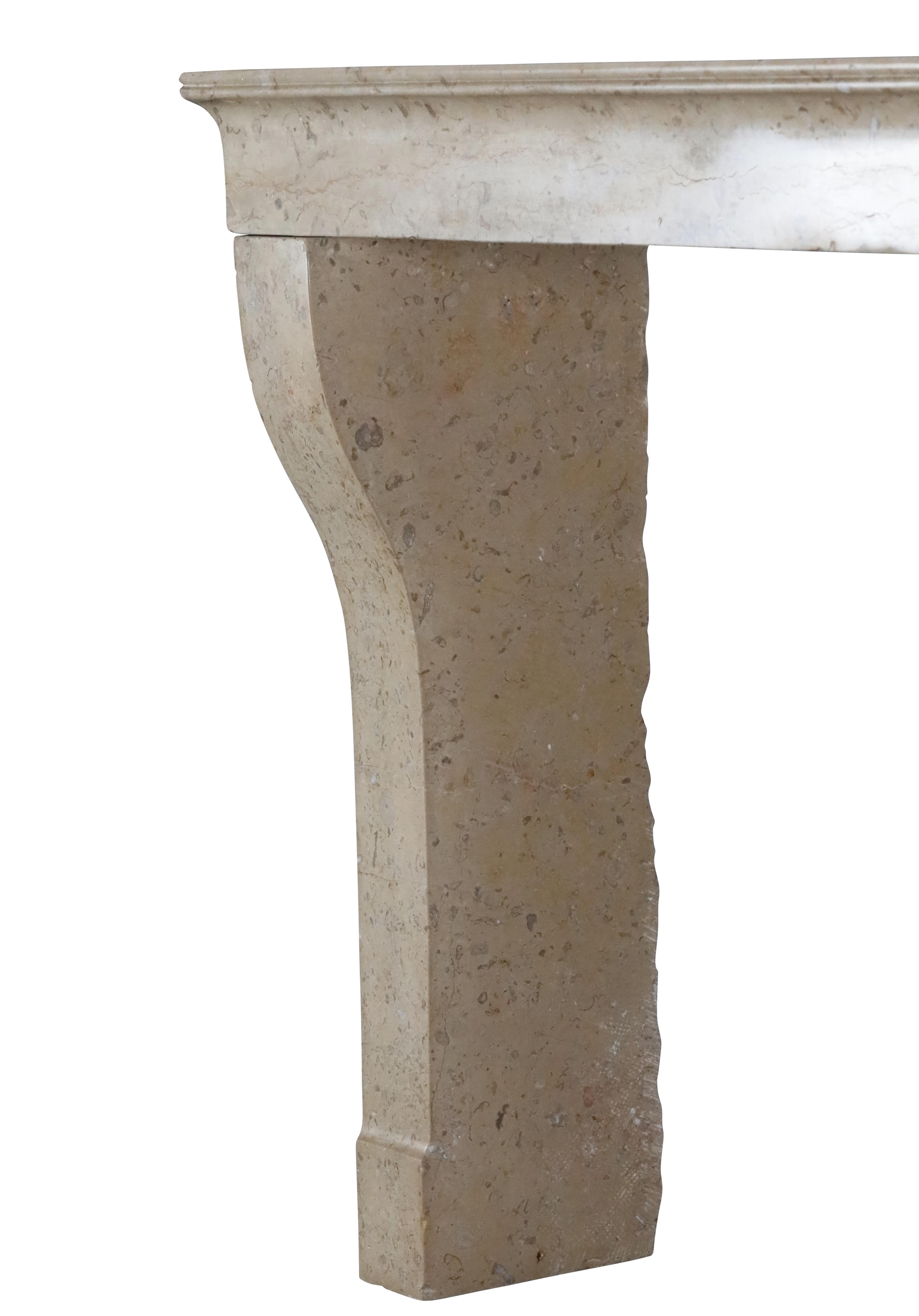 Pequeño Mónaco Revestimiento de chimenea de piedra caliza dura de Francia en venta 3