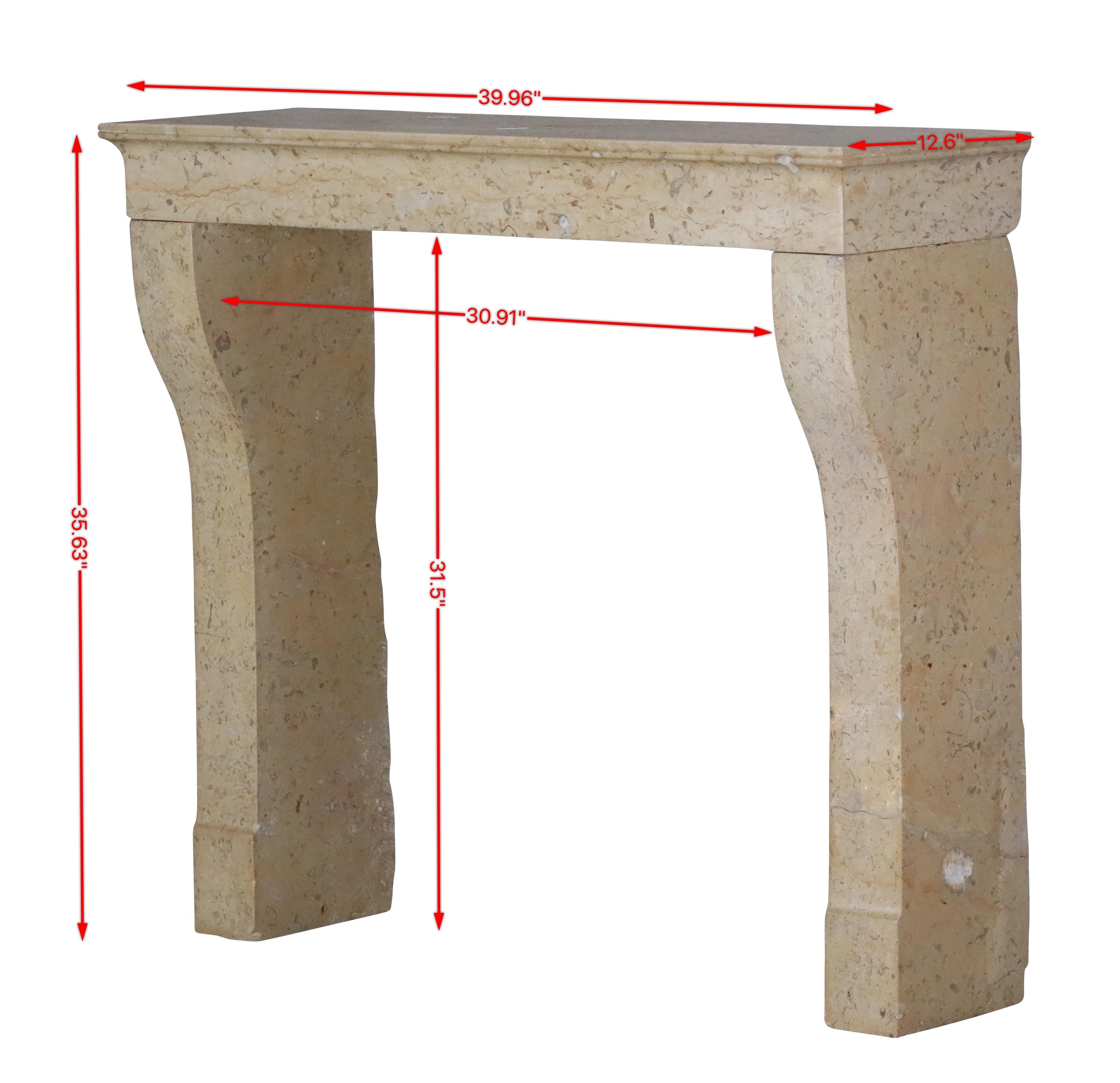 Pequeño Mónaco Revestimiento de chimenea de piedra caliza dura de Francia Tallado a mano en venta