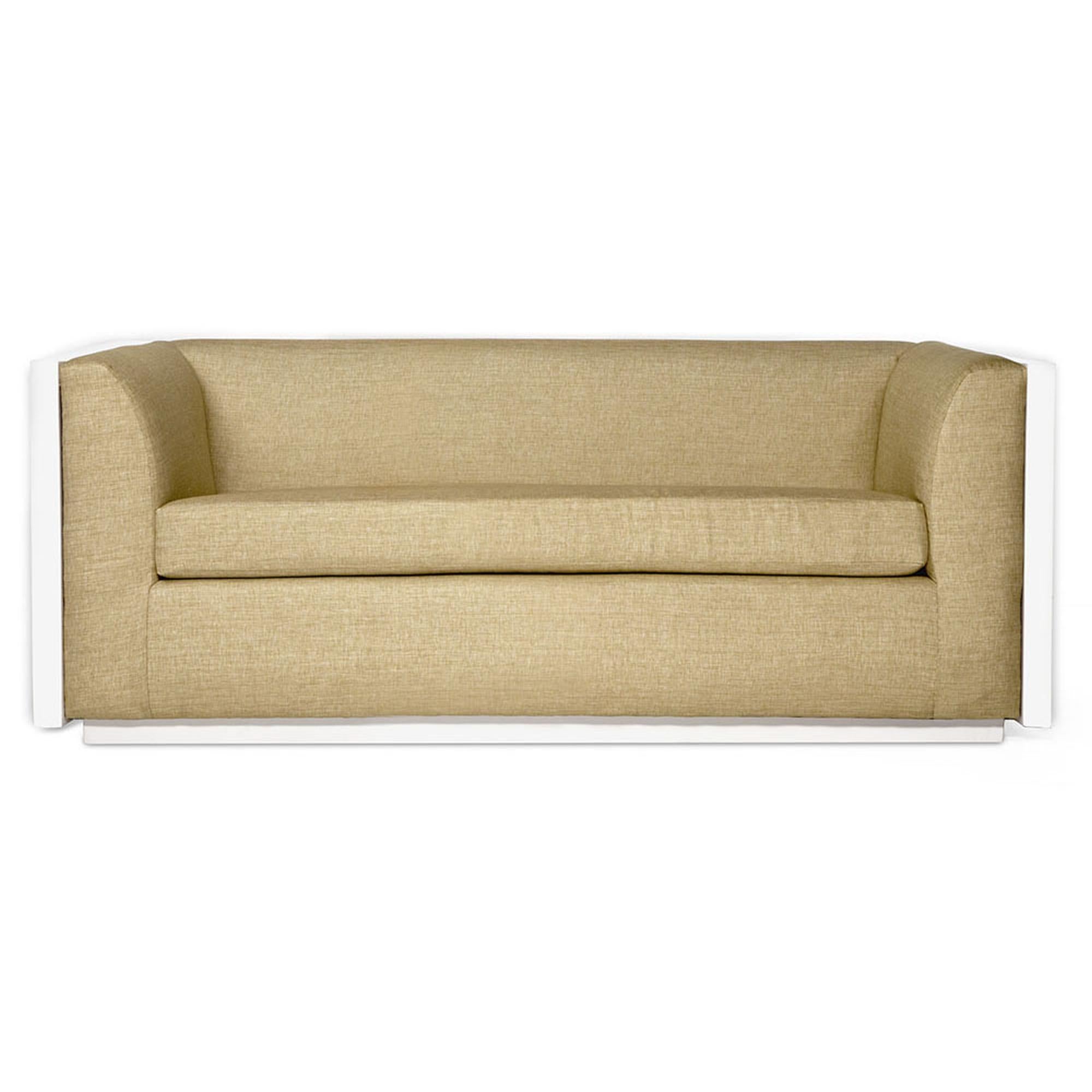 The Monterey sofa is luxurious, modern, and chic. With the combination of ease and style, this sofa is constructed with eight-way hand tied springs and a down-wrapped foam seat to ensure durability, support, and comfort. With a sleek wood base,